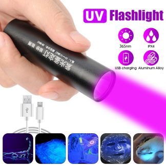 UB rechargeable waterproof ultra violet light portable LED Mini light torch mini LED ultraviolet torch 365nm UV flahlight pet urine Corpion detection lamp